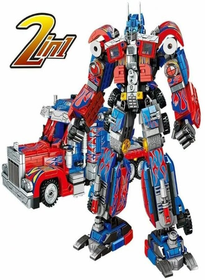 Galaxy Hi-Tech 2 in 1 Transforming Robot Architect Brick Toys 533+ Pieces Building Block - Super Hero Theme Blocks and Bricks - Robot, car Educational Engineering Construction Learning Toy for Kids - Image 2